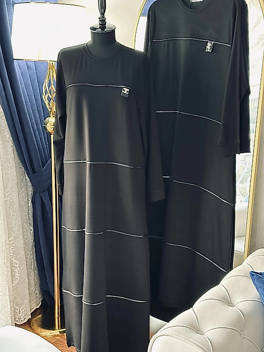 Deri çizgili Oysho kumaş Elbise